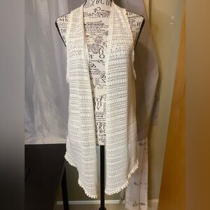 Self Esteem Cream Crochet Vest XL
